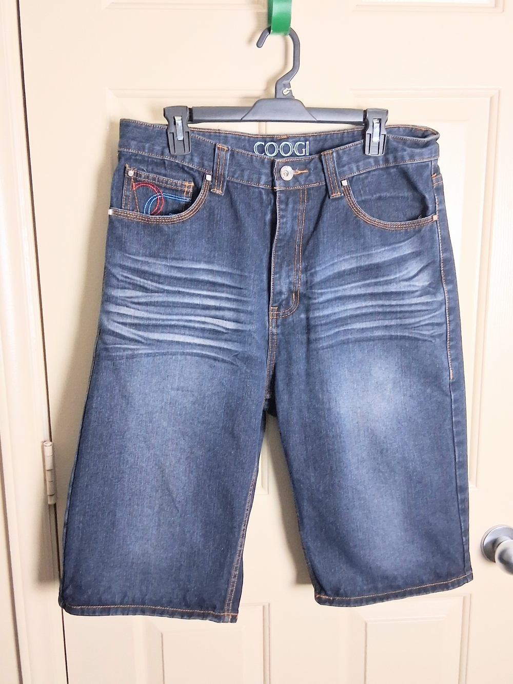 Y2k Coogi Men's Graphic Blue Denim Shorts Size 34